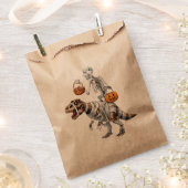 スケルトン乗馬ミイラ恐竜Tレックスハロウィンおもしろい フェイバーバッグ (クリップ留めされた状態)