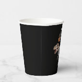 スケルトン乗馬ミイラ恐竜Tレックスハロウィンおもしろい 紙コップ (右)