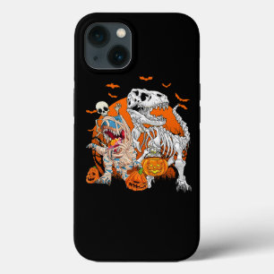 スケルトン乗馬ミイラ恐竜Tレックスハロウィンおもしろい iPhone 13ケース