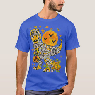 スケルトン乗馬ミイラ恐竜Tレックスハロウィンおもしろい Tシャツ