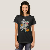 スケルトン乗馬レックスミイラ恐竜キッズTrick or T Tシャツ (正面フル)