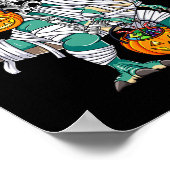 スケルトン乗馬恐竜Tレックスおもしろいキッズボーイズハロ ポスター (角)