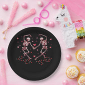 スケルトン保持ハンズバレンタインズハートデイDesig ペーパープレート (パーティー)