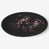 スケルトン保持ハンズバレンタインズハートデイDesig ペーパープレート (アングル)