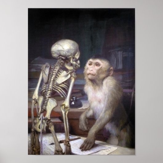 スケルトン前のサル ポスター (正面)