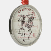 スケルトン喜び行く必要がありますクリスマスオーナメント メタルオーナメント (右)