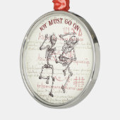 スケルトン喜び行く必要がありますクリスマスオーナメント メタルオーナメント (左)