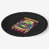 スケルトン夏の間バイブスイカJack-O ペーパープレート (アングル)