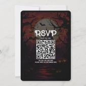 スケルトン大人ハロウィーン怖いカクテルパーティー 招待状 (裏面)