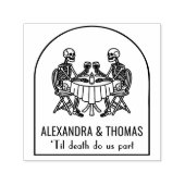 スケルトン夫婦ワインを飲み死ぬまで私たちの部分 セルフインキングスタンプ (デザイン)