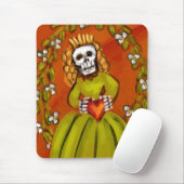 スケルトン女性ハート マウスパッド (マウス)