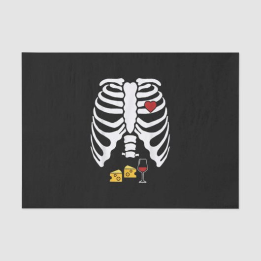 スケルトン妊娠チーズワインX線ハロウィーン 薄葉紙 (正面)