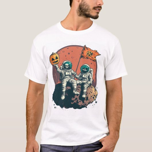 スケルトン宇宙飛行士クルー Tシャツ (正面)