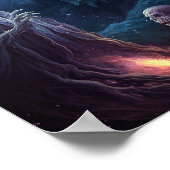 スケルトン完全に死んでいなクリーチャーのホラーアート ポスター (角)