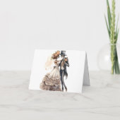 スケルトン対結婚対のサンキューカード シーズンカード (裏面)