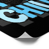 スケルトン市松模様にハンド反抗的な子どもハ不気味ロウィー ポスター (角)