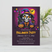 スケルトン幽霊のよく出る衣装ハローウィンパーティ 招待状 (スタンド正面)