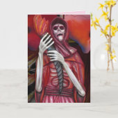 スケルトン幽霊グリーティングカード カード (黄色い花)