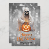 スケルトン幽霊ジャックオーピーハロウィーン シーズンカード (正面/裏面)