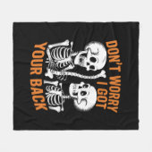 スケルトン心配するな得I Your Back Halloween フリースブランケット (正面(横))