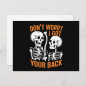 スケルトン心配するな得I Your Back Halloween ポストカード (正面/裏面)