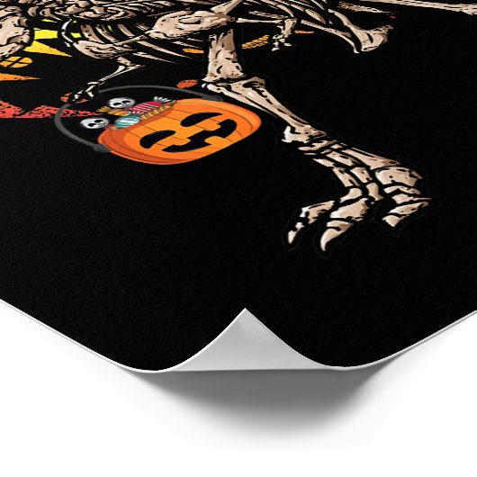 スケルトン恐竜Tレックスパンプキンハロウィーンの衣装 ポスター (角)