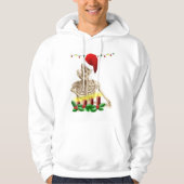 スケルトン悪夢クリスマスメンズフード付スウェットシャツ パーカ (正面)