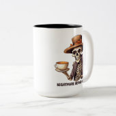 スケルトン悪夢前コーヒーカップ不気味な不気味 ツートーンマグカップ (正面右)