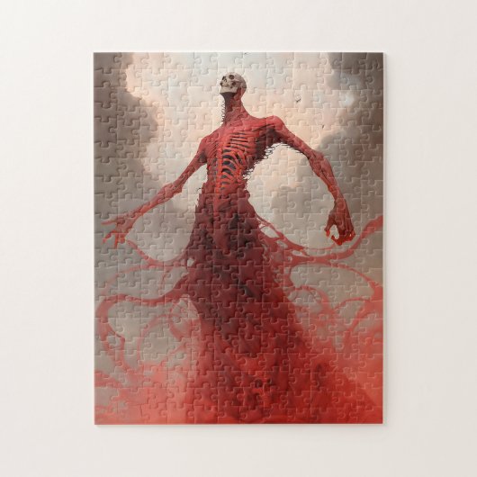 スケルトン悪魔の生き物の暗いファンタジー恐怖 ジグソーパズル (縦)