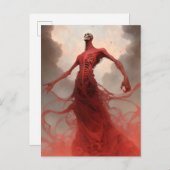 スケルトン悪魔の生き物の暗いファンタジー恐怖 ポストカード (正面/裏面)