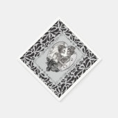 スケルトン愛カップル結婚ダンスゴシック結婚ズ スタンダードカクテルナプキン (角)