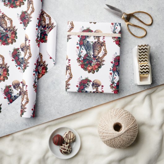 スケルトン愛好家 ラッピングペーパー (クラフト)