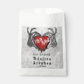 スケルトン感謝していハンズ赤いハートハロウィン結婚ズ フェイバーバッグ (正面)