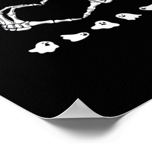 スケルトン手とハロウィーンデザイン ポスター (角)