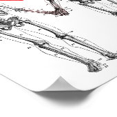 スケルトン手とハートバレンタイン ポスター (角)