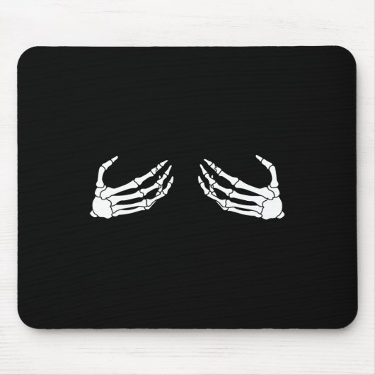 スケルトン手の胸の面白いハロウィーンのコスチュームスポック マウスパッド (正面)