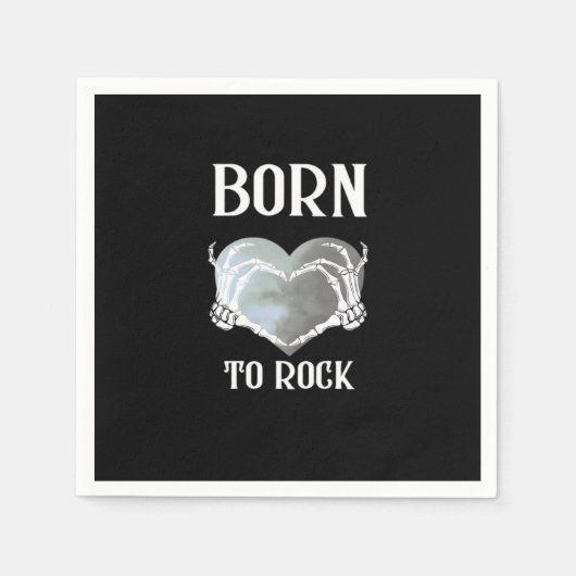 スケルトン手グレーハートグラフィッククラシック用 スタンダードカクテルナプキン (正面)