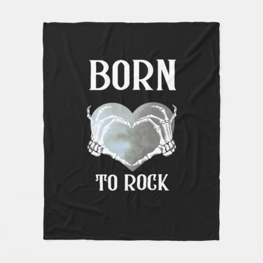 スケルトン手グレーハートグラフィッククラシック用 フリースブランケット (正面)