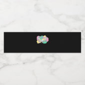 スケルトン手ハートと抽象芸術カラーの背景 ペットボトルラベル (シングルラベル)