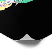 スケルトン手ハートと抽象芸術カラーの背景 ポスター (角)