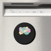 スケルトン手ハートと抽象芸術カラーの背景 マグネット (インサイチュ (食洗機))