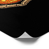 スケルトン手ハートカボチャ可愛いホ不気味ール ポスター (角)