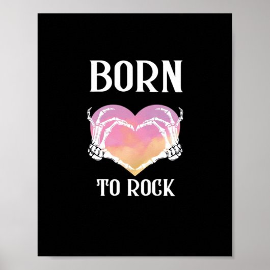 スケルトン手ハートグラフィッククラシック用 ポスター (正面)