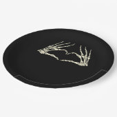 スケルトン手ハート面白いハロウィーン男性女性キッド ペーパープレート (アングル)