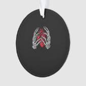 スケルトン手保持ハートハロウィーンの衣装 オーナメント (正面)