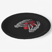 スケルトン手保持ハートハロウィーンの衣装 ペーパープレート (アングル)