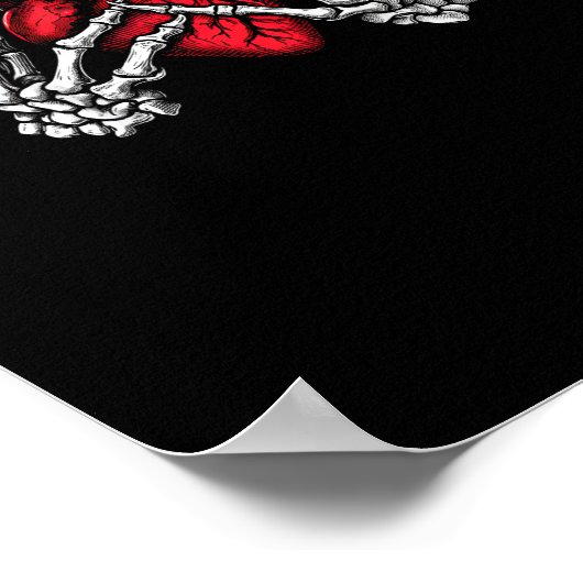 スケルトン手保持ハートハロウィーンの衣装 ポスター (角)