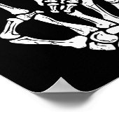 スケルトン手平和サインハロウィーン衣装ボーン ポスター (角)