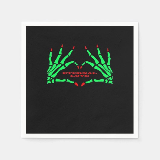 スケルトン手 – 面白いハロウィーン スタンダードカクテルナプキン (正面)