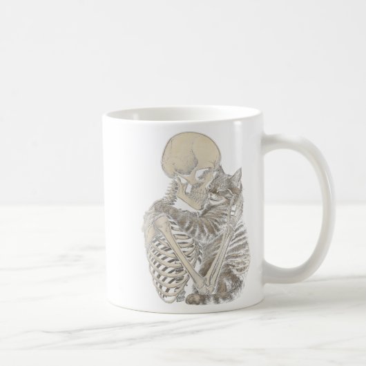 スケルトン抱き猫ハロウィーン猫好き コーヒーマグカップ (右)